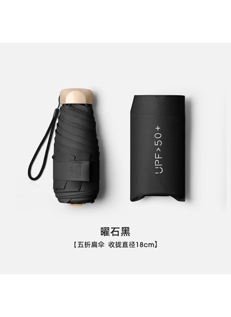 Generic Women's Mini Half-Fold Sun Protection Umbrella Small and Convenient Folding Dual-Use Ultra Light Sunshade Umbrella  - Image 4