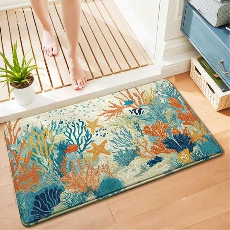 Sea Turtle Bath Mat Ultra Soft Fast Drying Anti Slip Bathroom Rug 40x60cm - Image 3