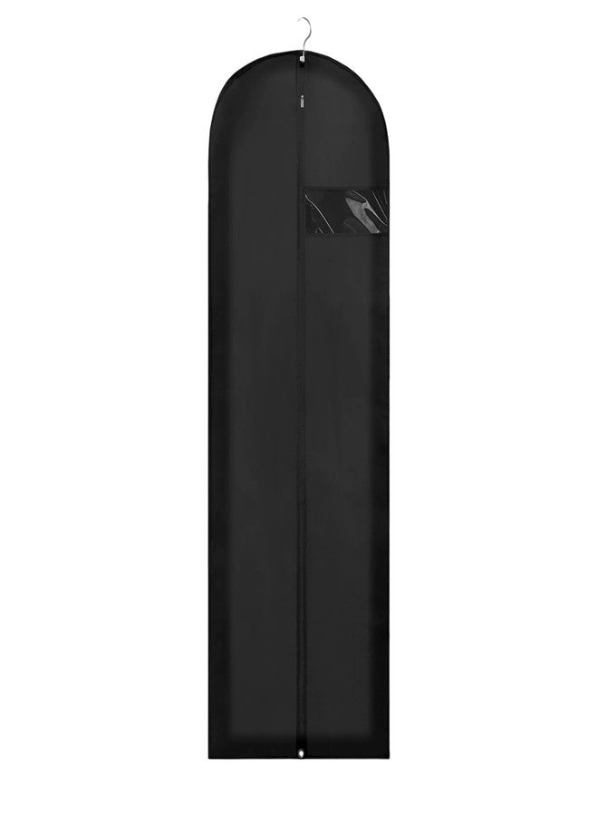 Beiskll 65" Dress Bags for Gowns Long, Garment Bags for Hanging Clothes with Clear Window, Foldable Suit Bag Cover for Travel and Storage (Black) - Image 1