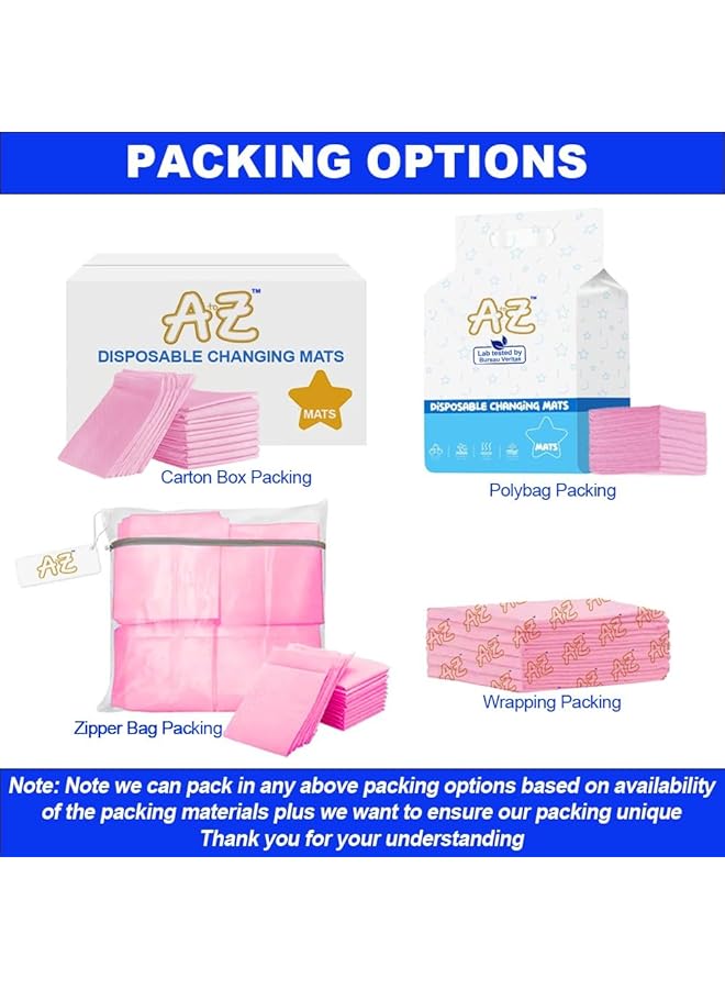 A TO Z Disposable Changing Mats 15 Pieces 45 Cm X 60 Cm Size Pink - Image 3