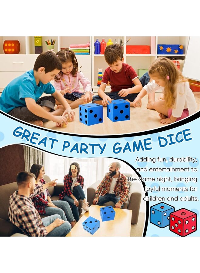 4PCS Jumbo Foam Dice Set Colorful Game Dice for Math Games Classroom Activities Party Supplies Carnival Prizes and Educational Learning Tool Cubic Dice for Kids Couple Family Gatherings - Image 4