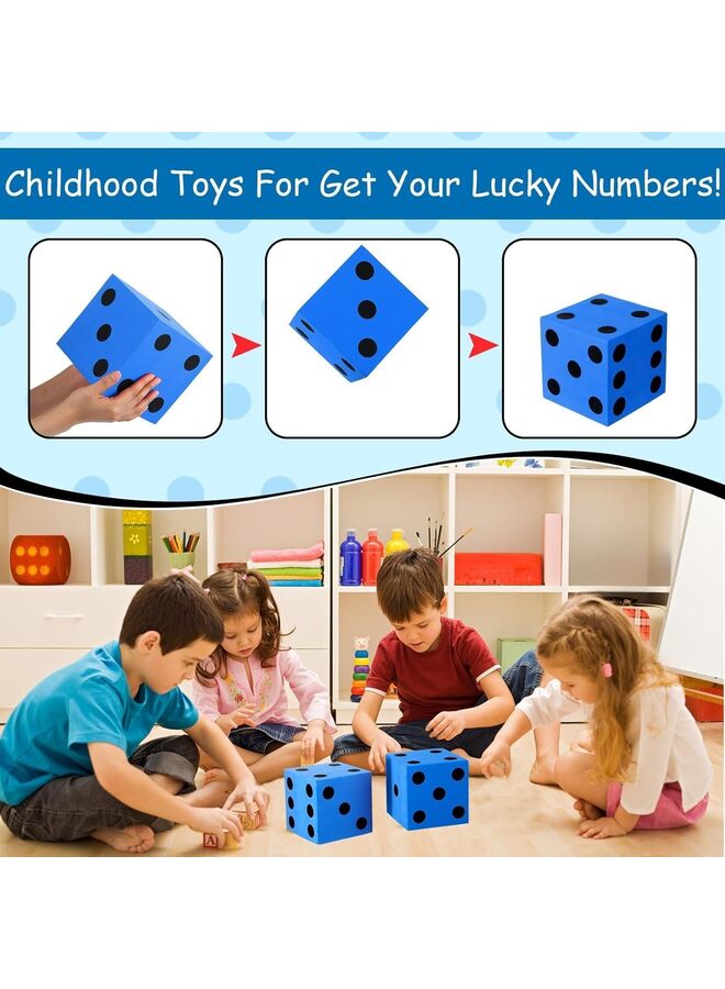 4PCS Jumbo Foam Dice Set Colorful Game Dice for Math Games Classroom Activities Party Supplies Carnival Prizes and Educational Learning Tool Cubic Dice for Kids Couple Family Gatherings - Image 2