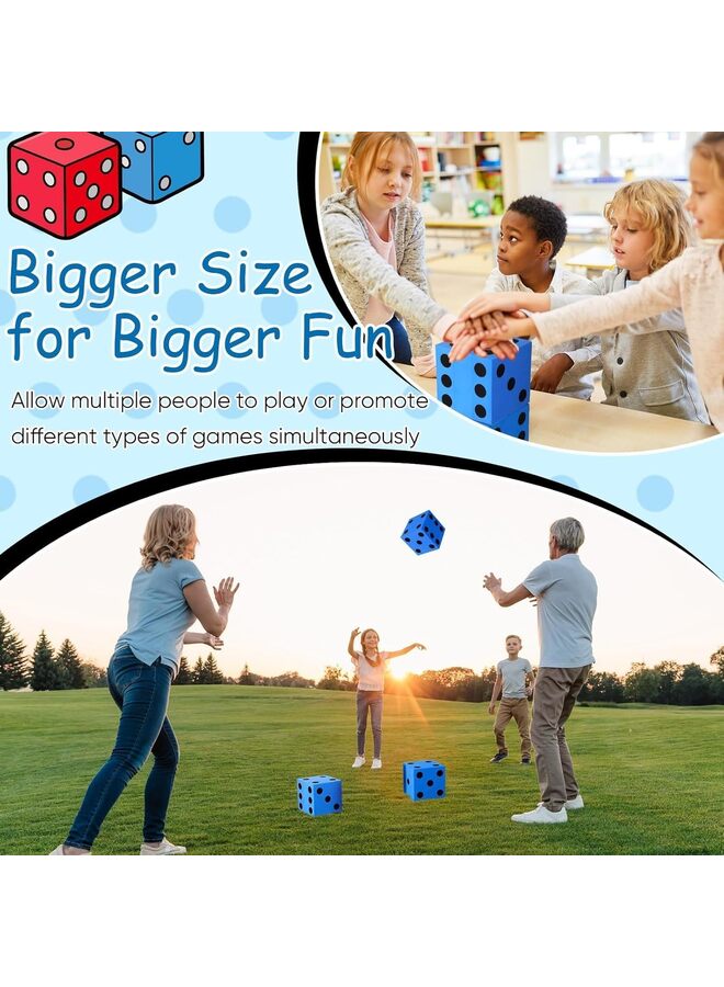 4PCS Jumbo Foam Dice Set Colorful Game Dice for Math Games Classroom Activities Party Supplies Carnival Prizes and Educational Learning Tool Cubic Dice for Kids Couple Family Gatherings - Image 5