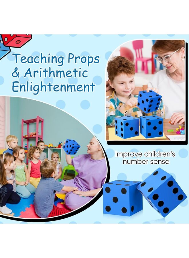 4PCS Jumbo Foam Dice Set Colorful Game Dice for Math Games Classroom Activities Party Supplies Carnival Prizes and Educational Learning Tool Cubic Dice for Kids Couple Family Gatherings - Image 3
