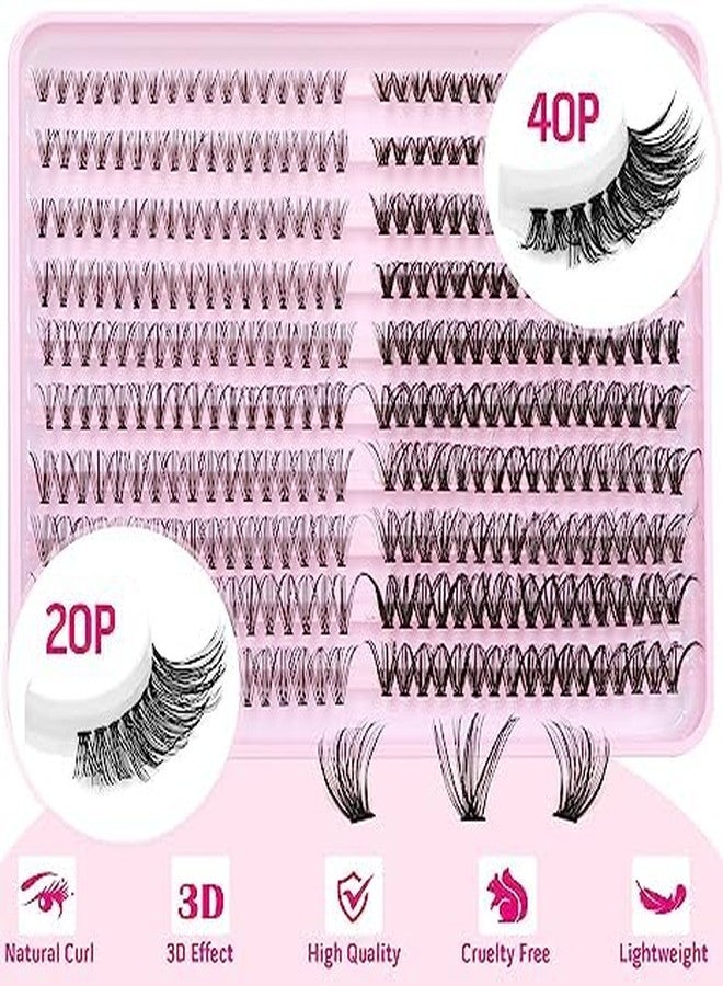 Geeneiya 20D+40D Lash Extension Kit Wispy Lash Clusters Kt Natural Cluster Eyelash Extensions with Waterproof Lash Bond and Seal - Image 3