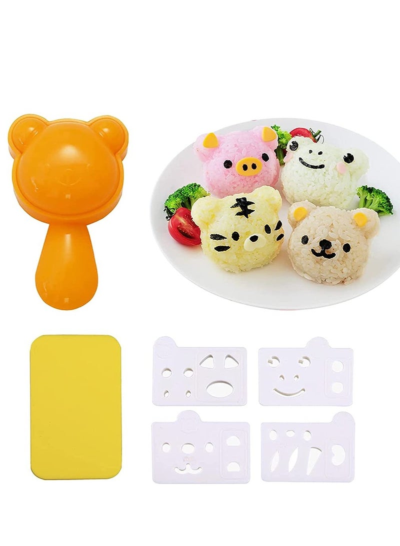 Zikra Onigiri Rice Ball Mould for Kids Animal Sushi Shaper Accessories Kitchen Tools with Nori Sea Punch Cutter - Image 1