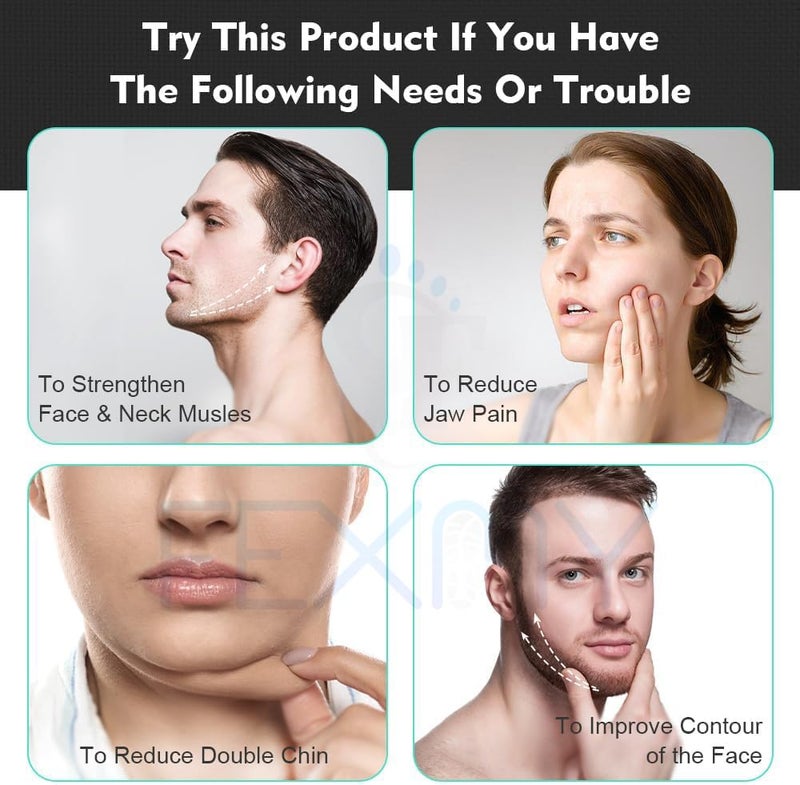 FEXMY FEXMY Premium Facial Exerciser Jawline Exerciser for Men and Women Tighten Tone Strengthen Target Your Jawline Chin Lips and Cheekbones FoodGrade Silicone Square Sky Blue  - Image 4