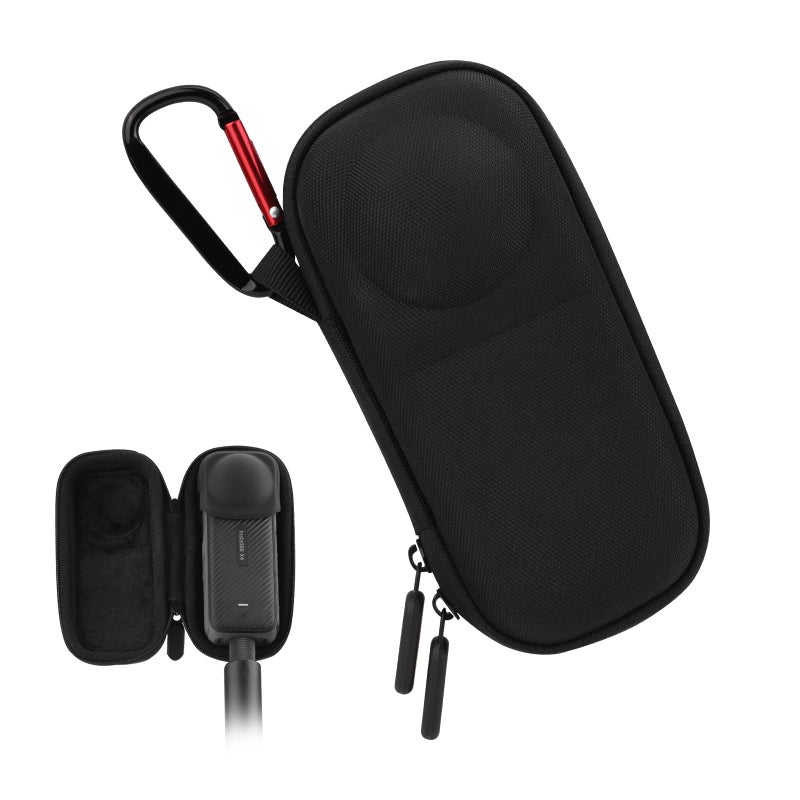 BRDRC Portable Small Case for Insta360 X4 X5 for Original Lens Cap Carrying Storage Bag Protective Cover Hard Shell Travel Protector with Wrist Strap Carabiner for Insta 360 X4 X5 Accessories - Image 2