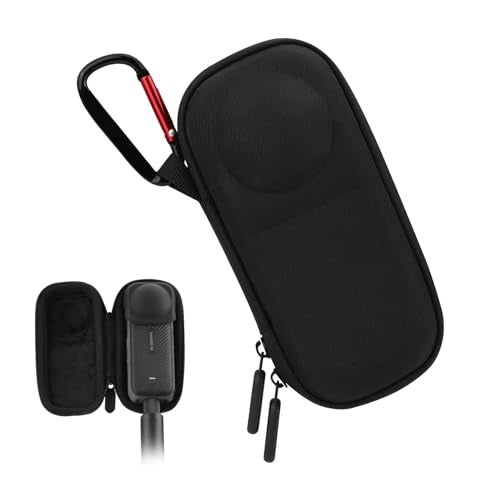 BRDRC Portable Small Case for Insta360 X4 X5 for Original Lens Cap Carrying Storage Bag Protective Cover Hard Shell Travel Protector with Wrist Strap Carabiner for Insta 360 X4 X5 Accessories - Image 1