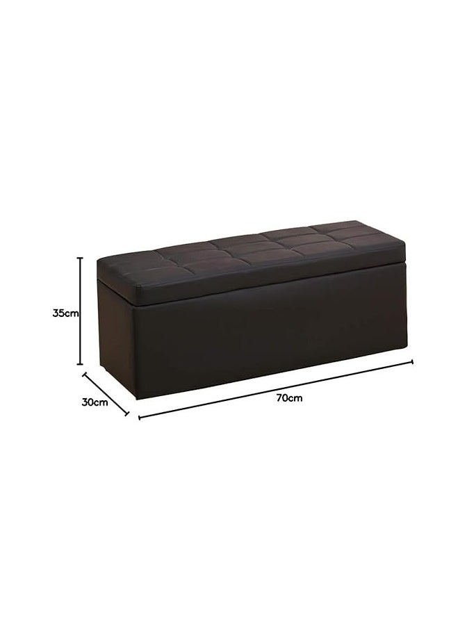 Poppins Home - Foot Stool Rest Ottoman Storage Boxes Rectangle Stools Chair Living Room Bedroom Vintage Seat Stool Pouffe Chair (Coffee color-70 * 30 * 35cm, Rectangle) - Image 1