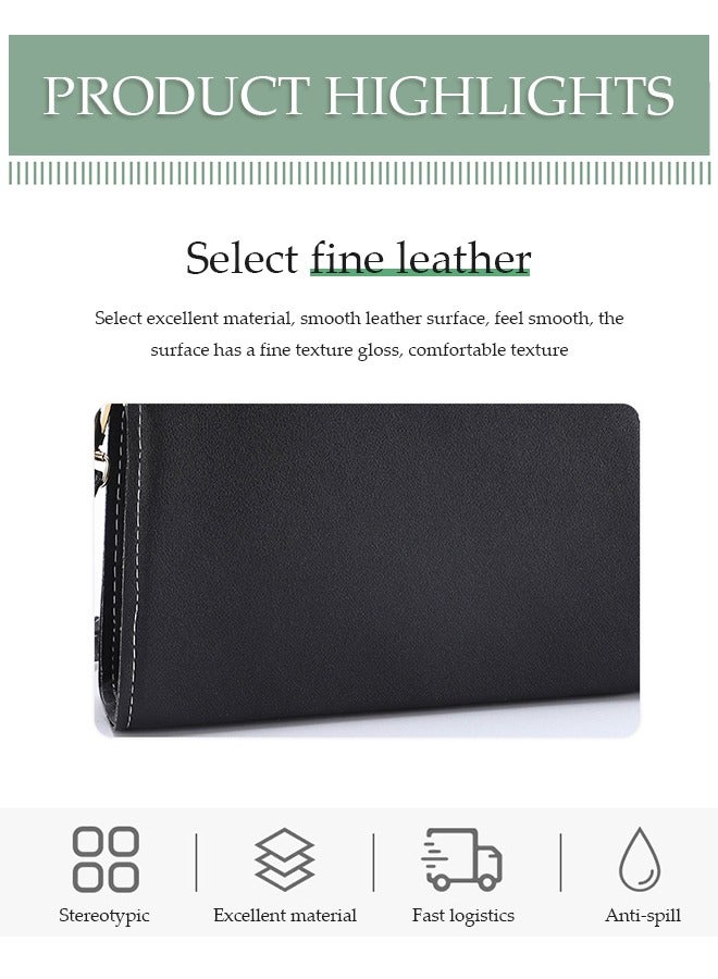 DUNISO Crossbody bag for women,magnetic button shoulder bag，PU leather handbag bag with three pockets inside，with adjustable shoulder strap,suitable for shopping, dating, travel and work，20*15*7cm，black  - Image 3