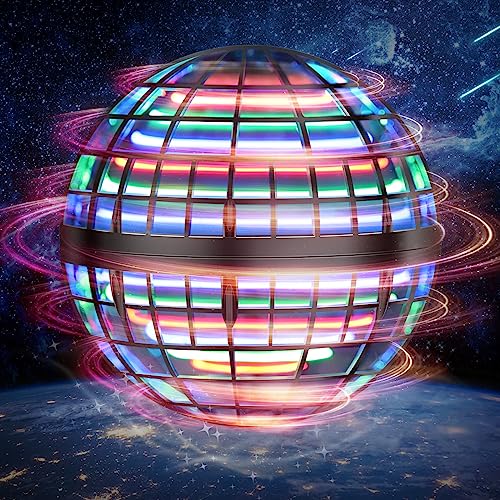 LEMATRIX Flying Orb Ball Toy Hover Ball Boomerang Fly Fidget Spinner Cool Toys Gifts for 6 7 8 9 10 11 12 Years Old boy Girls Teens Hand Mini Drone Cosmic Globe Indoor Outdoor ToysBlack - Image 1