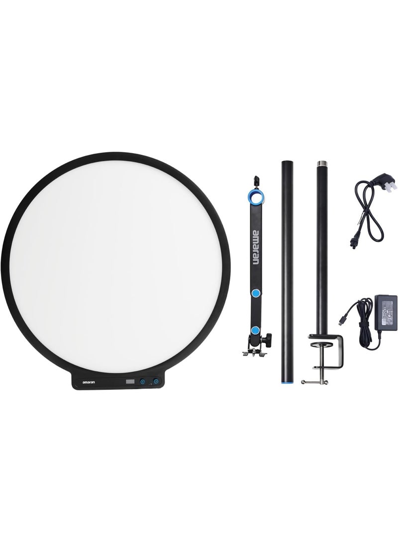 Aputure Amaran Verge Max 22in Bi-Color LED Light Panel for Content Creators Vloggers with USB-C PD, 2700-6500K Adjustable, CRI 96 TLCI 98, Desk Clamp Stand, 65W Adapter, App Control (Charcoal) - Image 1