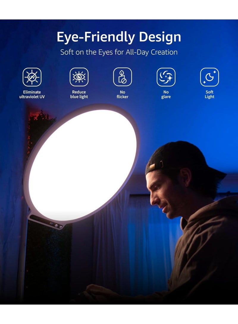 Aputure Amaran Verge Max 22in Bi-Color LED Light Panel for Content Creators Vloggers with USB-C PD, 2700-6500K Adjustable, CRI 96 TLCI 98, Desk Clamp Stand, 65W Adapter, App Control (Charcoal) - Image 4