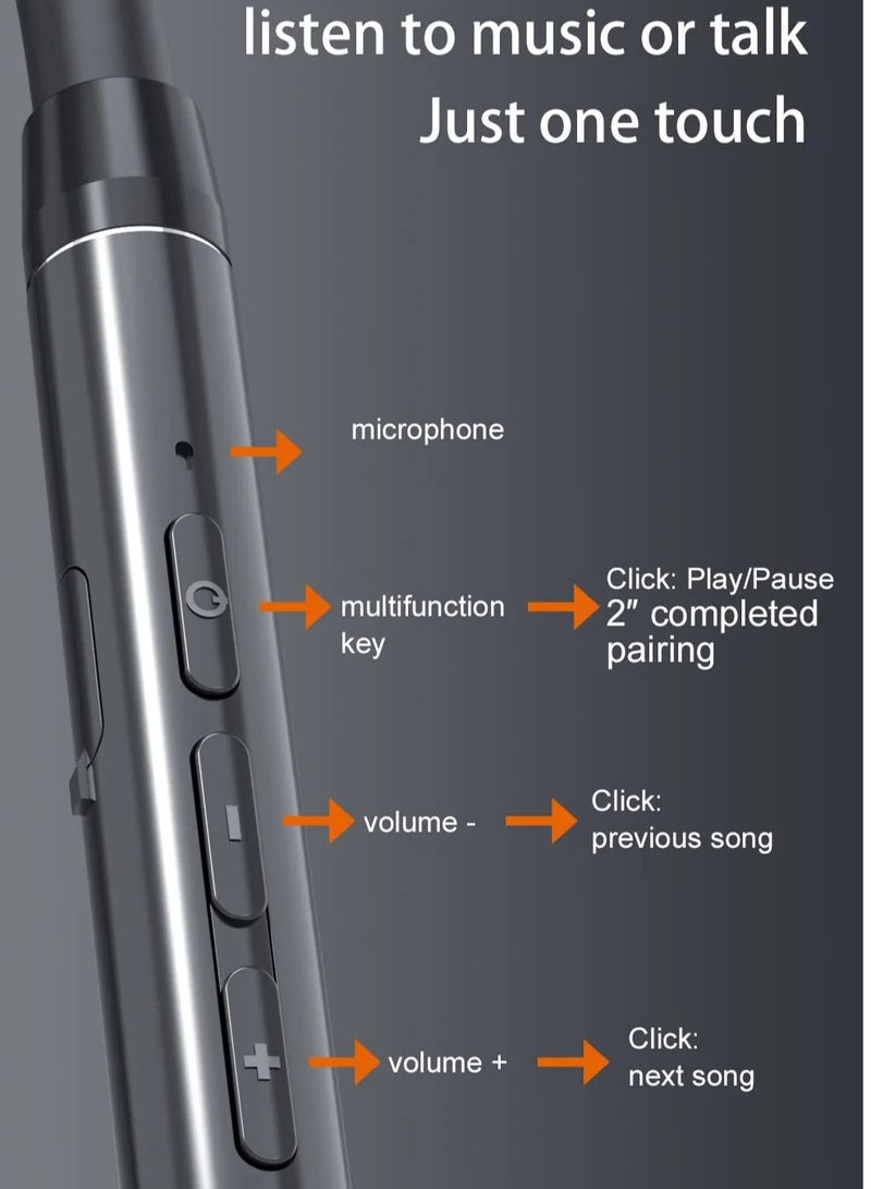 PZX Wireless Bluetooth in-Ear Neckband Earphones with Mic Black - Image 4