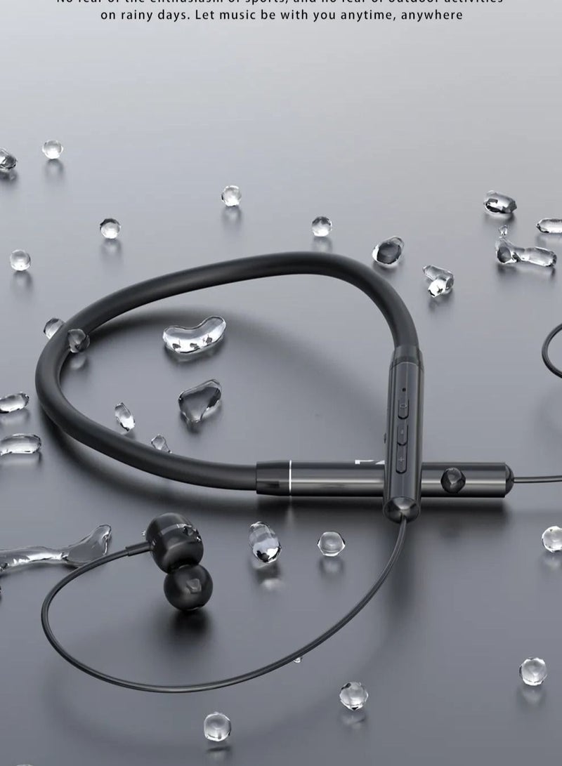PZX Wireless Bluetooth in-Ear Neckband Earphones with Mic Black - Image 3