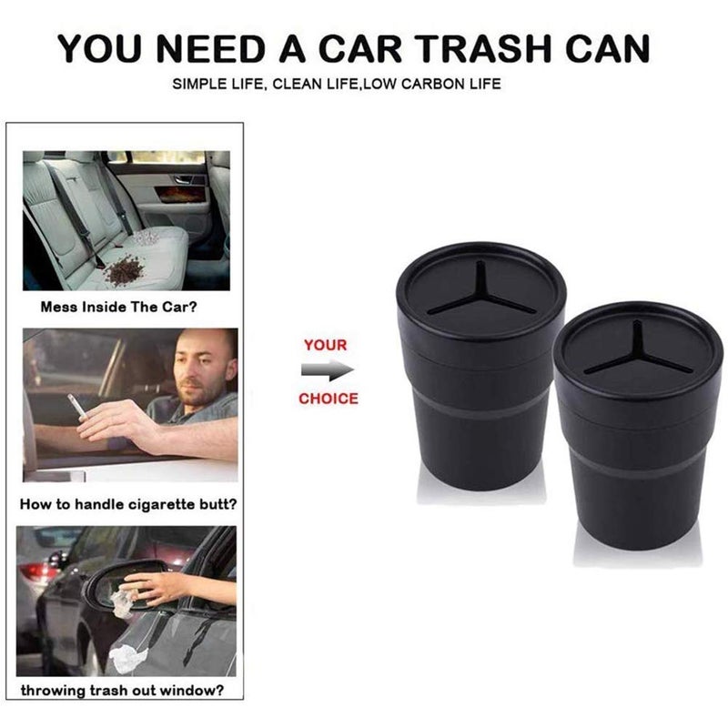 FIOTOK Car Trash Can with Lid, Mini Auto Garbage Can Leakproof Vehicle Trash Bin Fits Cup Holder in Console or Door for Automotive Car, Home, Office, Kitchen, Dinning Room 2 Packs - Image 5