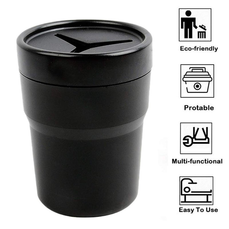 FIOTOK Car Trash Can with Lid, Mini Auto Garbage Can Leakproof Vehicle Trash Bin Fits Cup Holder in Console or Door for Automotive Car, Home, Office, Kitchen, Dinning Room 2 Packs - Image 4