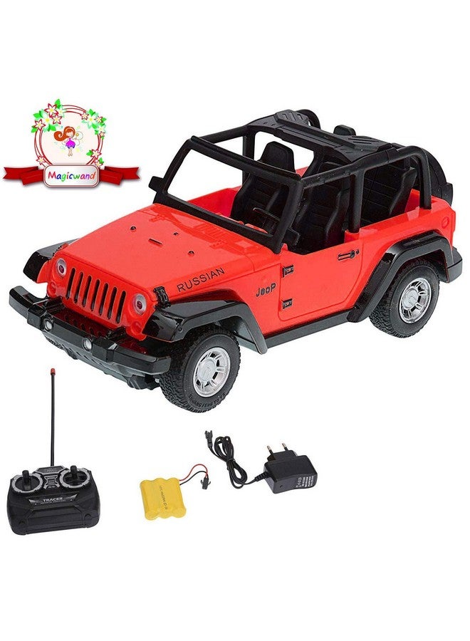 ماجيك واند سيارة جيب روسية مفتوحة قابلة لإعادة الشحن تعمل بالتحكم عن بعد بمقياس 1:22 من ماجيك واند للأطفال [عبوة من قطعة واحدة] [أحمر] - Image 1