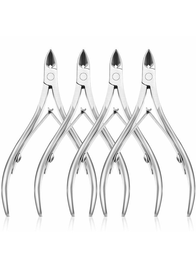 Mudder 4 Packs Cuticle Nippers Stainless Steel Cuticle Trimmer Cutter Dead Skin Remover Scissors Pedicure Manicure Tools for Fingernails and Toenails - Image 1
