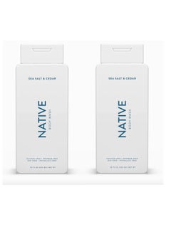 native Native Body Wash Contains Naturally Derived Ingredients | For Women & Men, Sulfate, Paraben, & Dye Free Leaving Skin Soft and Hydrating | Sea Salt & Cedar 18 oz - 2 Pk  - Image 1