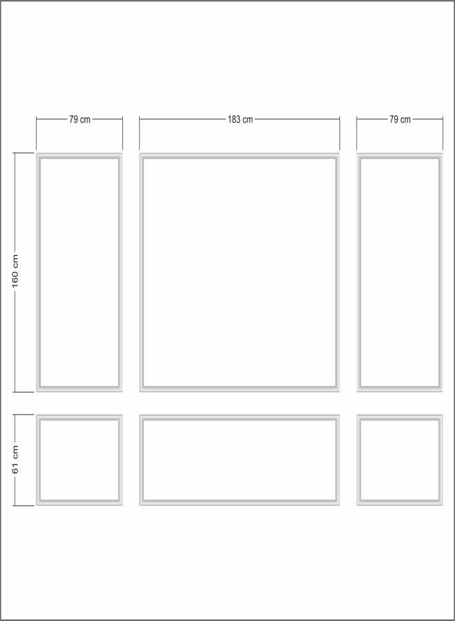 Birdeco Peel and Stick Ready to Assemble Wall molding Piece kit, All Edges precut, Factory Primed Wall molding Pieces to Make 3 top 3 Bottom Frames P-25-P - Image 4