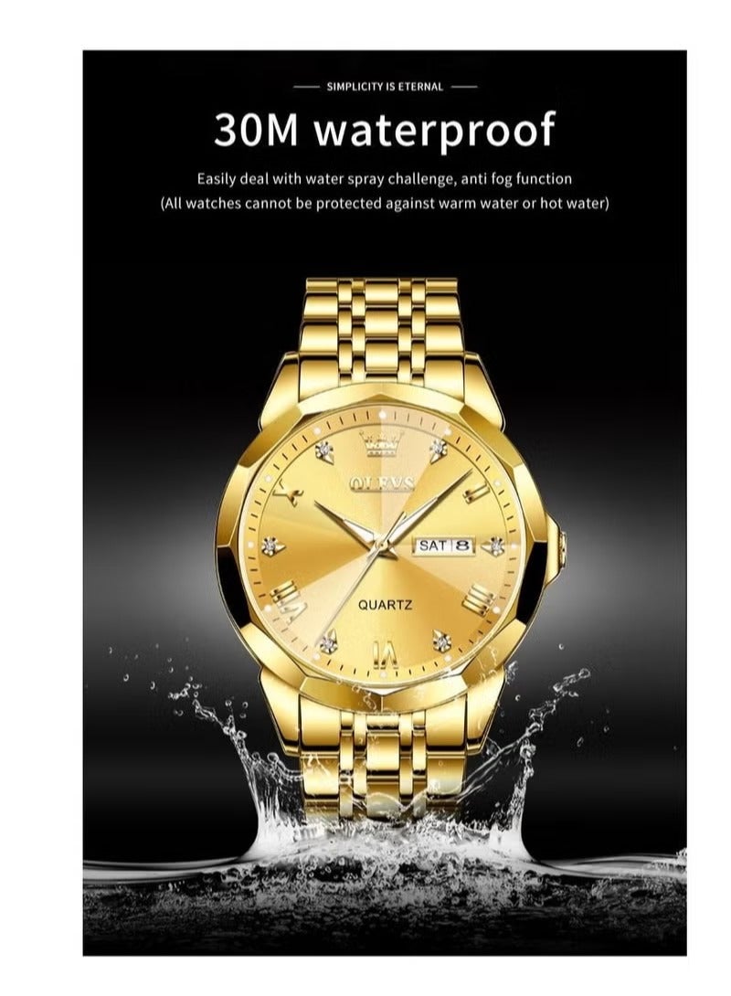 أوليفز ساعة رجالية مقاومة للماء من الفولاذ المقاوم للصدأ للأعمال مقاس 41 ملم - Image 5