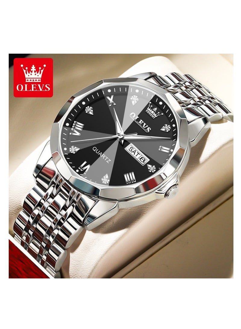 أوليفز ساعة رجالية مقاومة للماء من الفولاذ المقاوم للصدأ للأعمال مقاس 41 ملم - Image 1