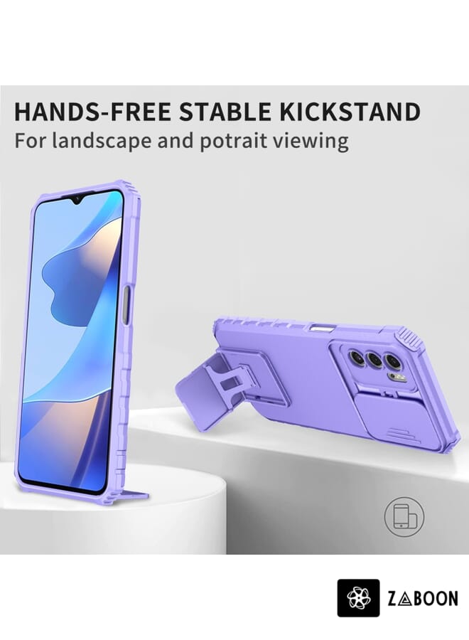 Zaboon غطاء حماية لهاتف OPPO A16 مع حامل ثلاثي الأبعاد ودرع منزلق - Image 4