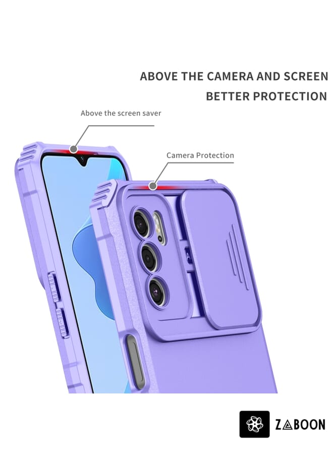 Zaboon غطاء حماية لهاتف OPPO A16 مع حامل ثلاثي الأبعاد ودرع منزلق - Image 3