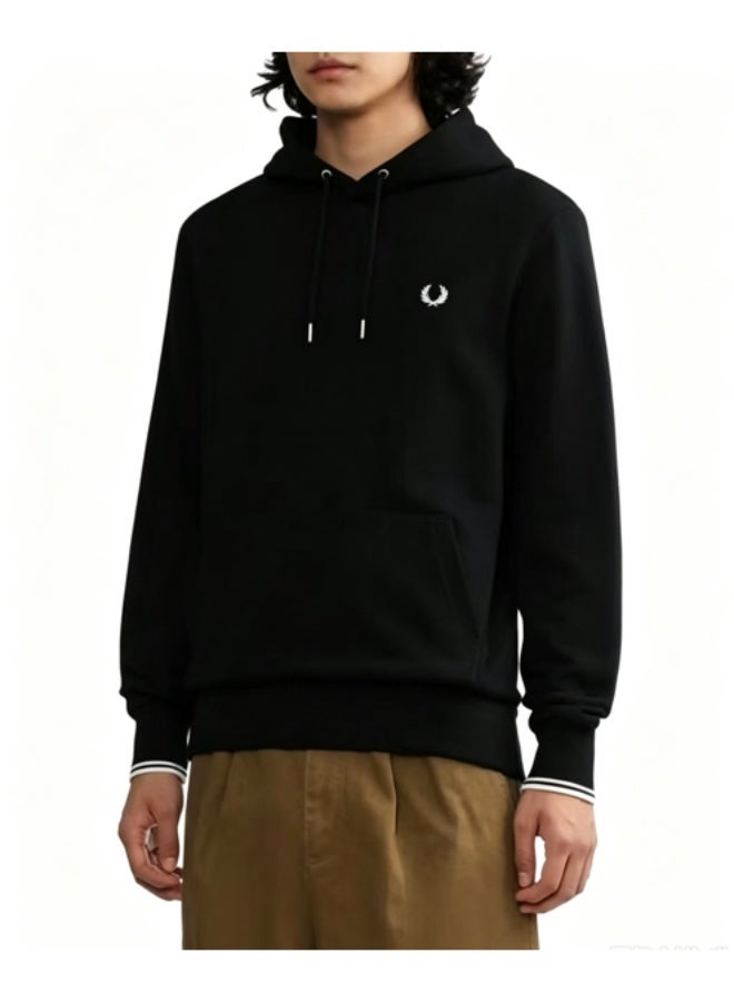 FRED PERRY Casual Fall Winter Embroidered Drawstring Pullover Hoodie - Image 1