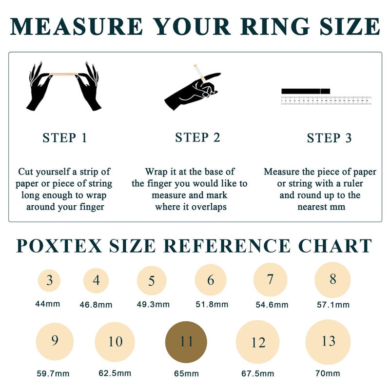 Poxtex Sterling Silver Thumb Band Rings for Men Engagement, Non Tarnish Waterproof Rings Set for Women Stackable, Simple Thick Ring Comfort Fit 3Pcs 1mm 3mm 5mm Size 11 - Image 5