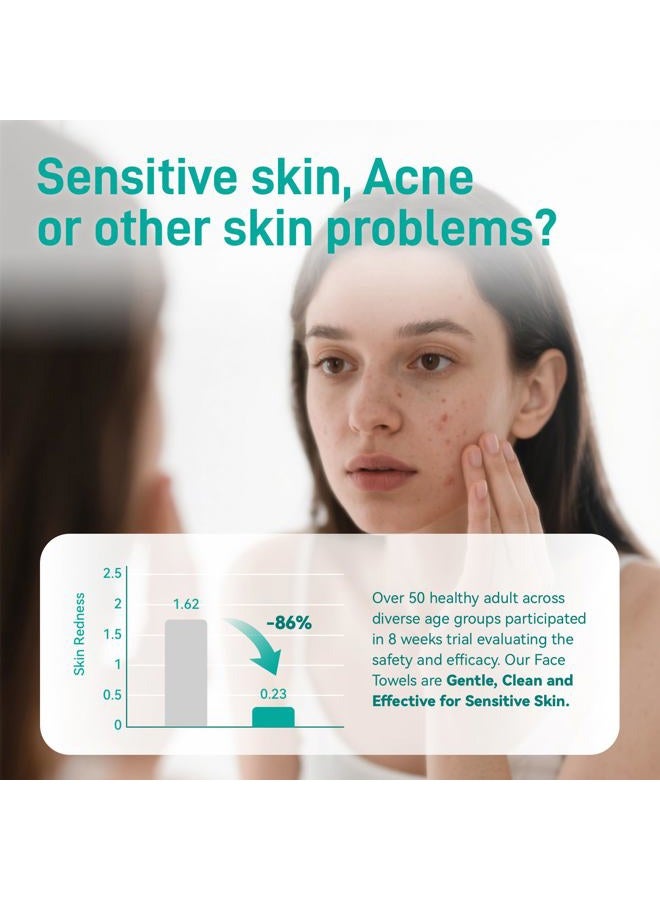 Ditoi Disposable Face Towels, Daily Facial Tissues, Super Soft and Thick Face Towels XL, Makeup Remover Dry Wipes, Facial Clean Cloths for Sensitive Skin, 10"×12" 50 Count (4 Pack) - Image 4