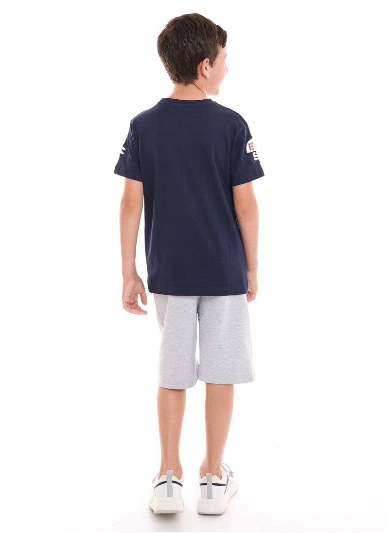 Boys 2-Piece Set: T-Shirt & short for (6-12 Years) Navy & Grey - pzsku/ZF01A040C316BAD4D51A2Z/45/_/1723128370/a5db6db4-1f4f-469b-88a6-9c313516da8b