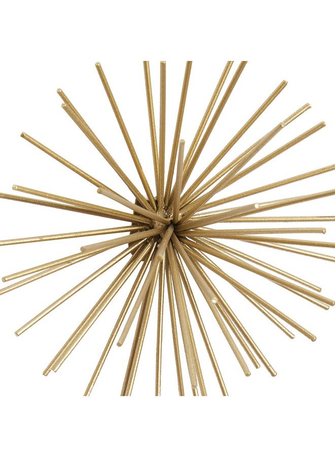 Deco 79 ديكور جدار منزلي معدني على شكل نجمة 3D مع أشواك طويلة، مجموعة من 3 قطع فنية للجدار 6"، 9"، 12" عرض، ذهبي - Image 3