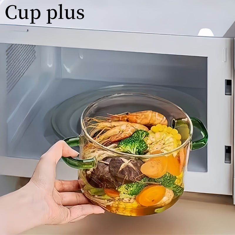 Green Glass Stovetop Pot With Wooden Lid And Handle 77.77oz Heat Resistant Transparent Stew Pot For Hot Pot Soup Milk And Tea - Image 5