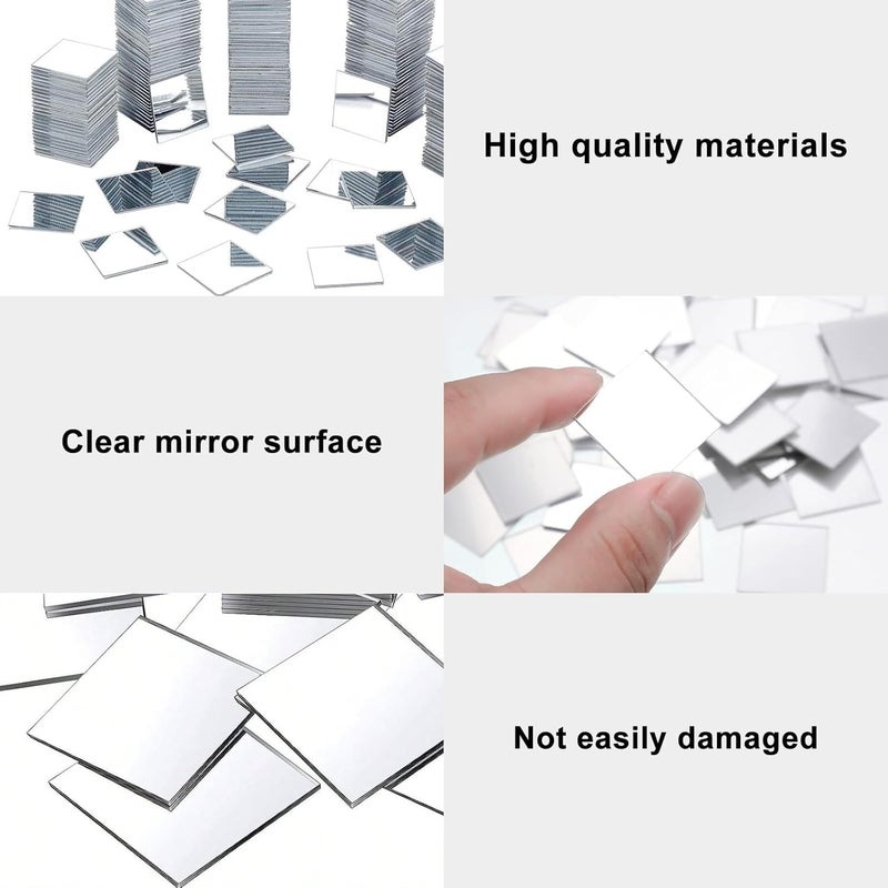KASTWAVE 100PCS Self Adhesive Mini Acrylic Mirror Tiles for DIY Crafts, Mosaic Art Projects, and Modern Home Wall Decor (2.5x2.5cm, Silver) - Image 3