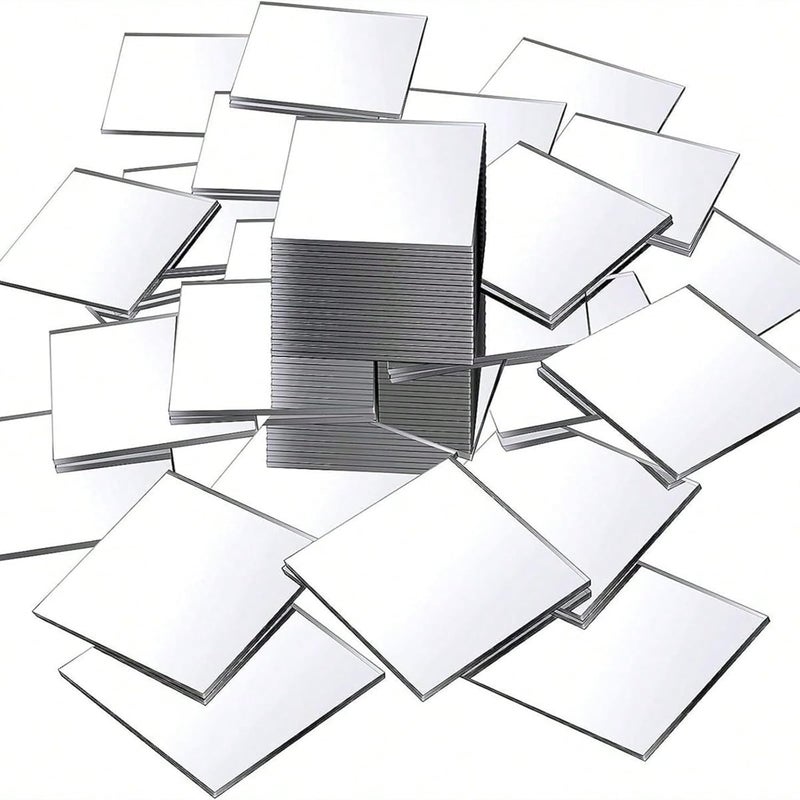 KASTWAVE 100PCS Self Adhesive Mini Acrylic Mirror Tiles for DIY Crafts, Mosaic Art Projects, and Modern Home Wall Decor (2.5x2.5cm, Silver) - Image 1
