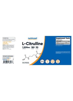 Nutricost L-Citrulline 1500mg Per Serving, 180 Capsules, 90 Servings  - Image 5