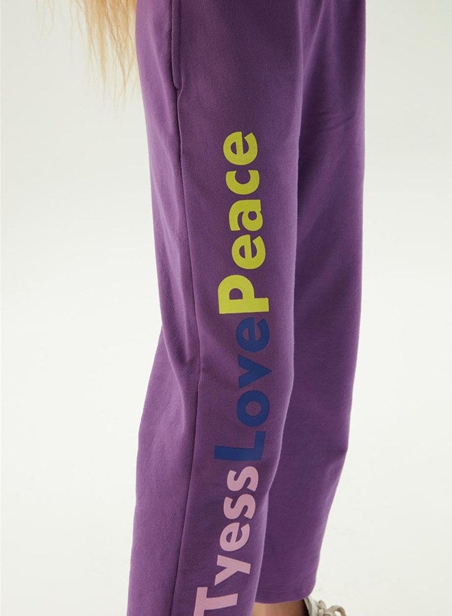 Tyess Girl Purple Tracksuit Bottom - Image 3