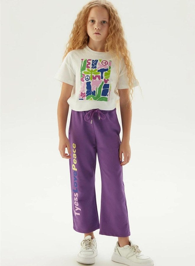 Tyess Girl Purple Tracksuit Bottom - Image 1