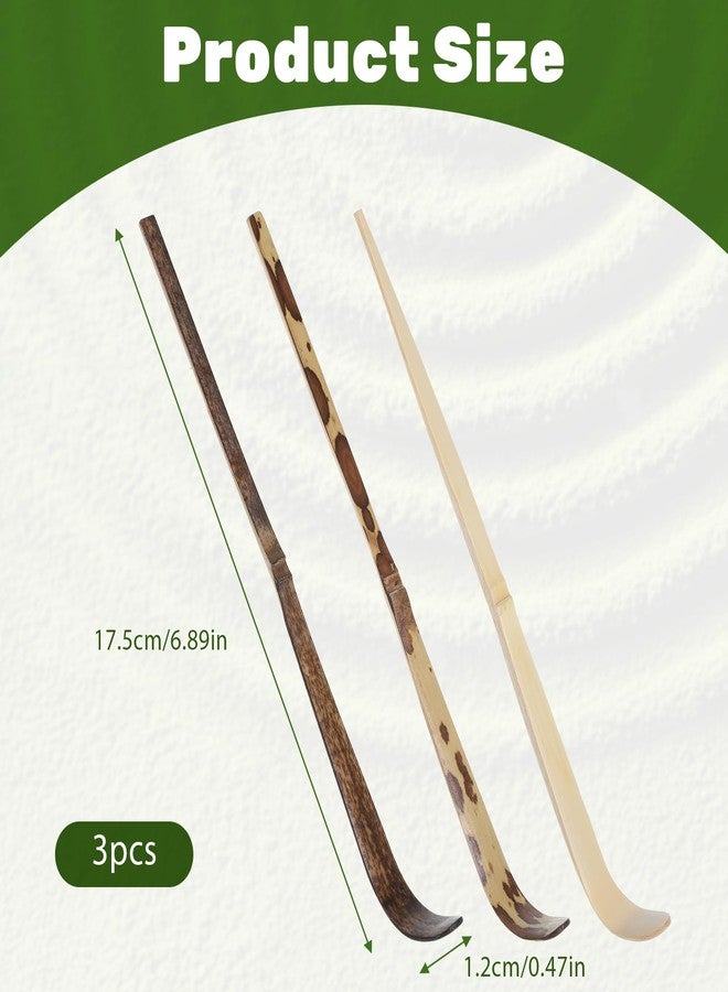 Styquenzer 3 Pcs Matcha Spoon, Bamboo Matcha Scoop Japanese Chashaku Hooked Tea Leaf Sticks Tea Whisk Scooping Spoon for Traditional Japanese-Tea-Ceremony Spices Condiments Coffee Powder - Image 2