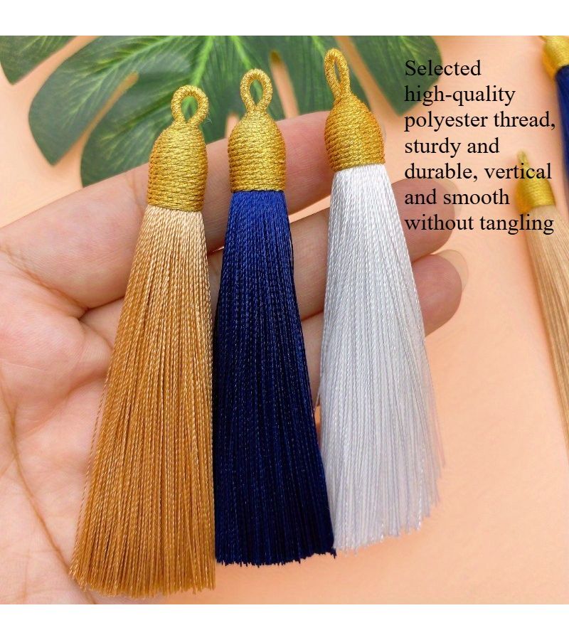 4 Pcs White Hand Twisted Tassel Fringes for Curtain Tablecloth Ornament - Image 5