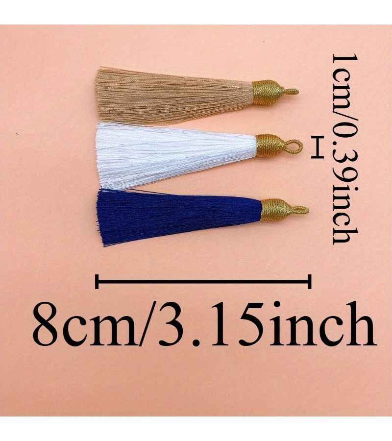 4 Pcs White Hand Twisted Tassel Fringes for Curtain Tablecloth Ornament - Image 4
