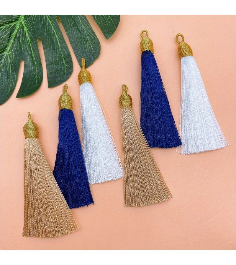 4 Pcs White Hand Twisted Tassel Fringes for Curtain Tablecloth Ornament - Image 3
