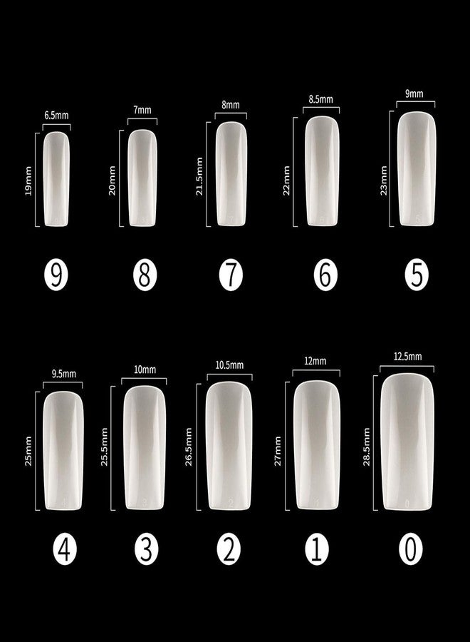 CHIROGRAPHY أطراف أظافر صناعية أكريليك كاملة التغطية من CHIROGRAPHY، 100 قطعة من أطراف الأظافر الصناعية بأشكال مختلفة، 10 مقاسات مع علبة، مناسبة لصالونات فن الأظافر وللاستخدام المنزلي (طبيعي) - Image 3