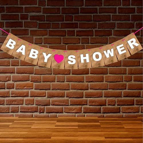 WOBBOX Baby Shower Combo of Party Props 30 Pcs & Jute Style Baby Shower Bunting Banner, with Mom to be Light Pink Sash, Baby Shower Decoration Item (Pack of 3) - Image 4