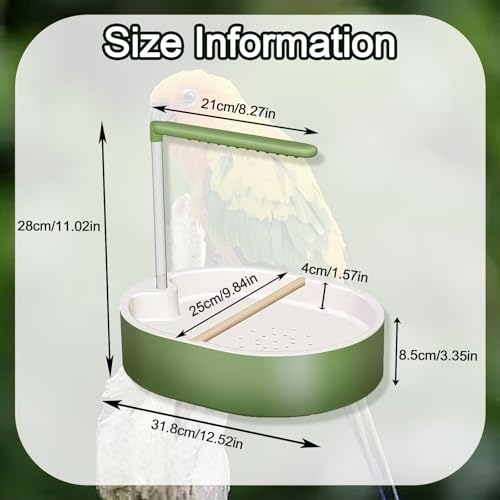 Xanadued Parrot Shower, Automatic Parakeet Bird Bath with Pump, Large Bird Shower Fountain, Bird Bath for Parakeets for Pet Birds, Conure, Cockatoo, Budgie, Lovebird, Finches - Image 2
