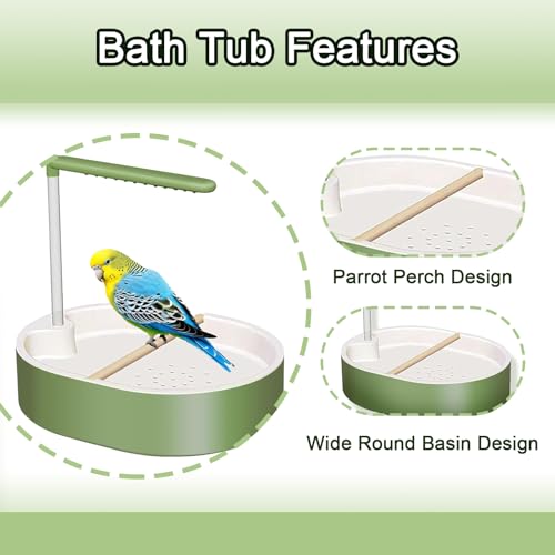 Xanadued Parrot Shower, Automatic Parakeet Bird Bath with Pump, Large Bird Shower Fountain, Bird Bath for Parakeets for Pet Birds, Conure, Cockatoo, Budgie, Lovebird, Finches - Image 5