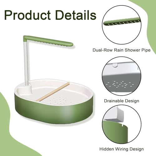 Xanadued Parrot Shower, Automatic Parakeet Bird Bath with Pump, Large Bird Shower Fountain, Bird Bath for Parakeets for Pet Birds, Conure, Cockatoo, Budgie, Lovebird, Finches - Image 4